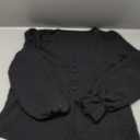 SweatyRocks Women's Long Sleeve Shirts Dressy Casual Lace Trim V Neck Tops for Work (Black), S