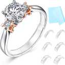 Haiou Ring Size Adjuster for Loose Rings - Clear Invisible Ring Guard, Spacer & Tightener | Sil. Resizer Extender (Clear 6 pack)