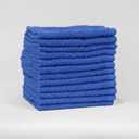 Multi-Purpose Towels - High Capacity 12 Pack, 100% Cotton - Ultra Soft, Super Absorbent, and Quick-Dry for Spa, Hotels, Sports, Workouts, Yoga & Zumba. Size 16"x27" Made in Vietnam (Blue)