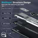 2 x Janmitta Compatible with Moto G Play 2024 Case Built in Slide Camera Lens Cover+Screen Protector+Ring Holder,Heavy Duty Shockproof Full Body Protective Phone Cover,Silver