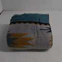 Aztec Patterned Throw Blanket with Soft Sherpa Lining, Traditional Southwestern Navajo Tribal Style Warm Throw for Camping, Outdoor, Light Weight Cozy Boho Blanket for Couch, Sofa, Bed, 60”x80”, Teal