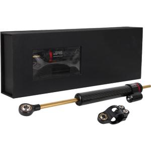 JFG RACING Motorcycle Steering Damper without Mounting Brackets,Universal CNC 13" Adjustable Universal Steering Stabilizer for Most Motorcycles Street Sport Road Racing Bike - Carbon Fiber