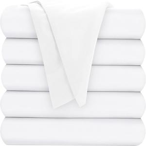 Oakias Full Flat Sheets White  Pack of 6 Top Sheets for Bed  Soft Brushed Microfiber Fabric  Shrinkage & Fade Resistant  Ideal for Hotels and Hospitals  Machine Washable