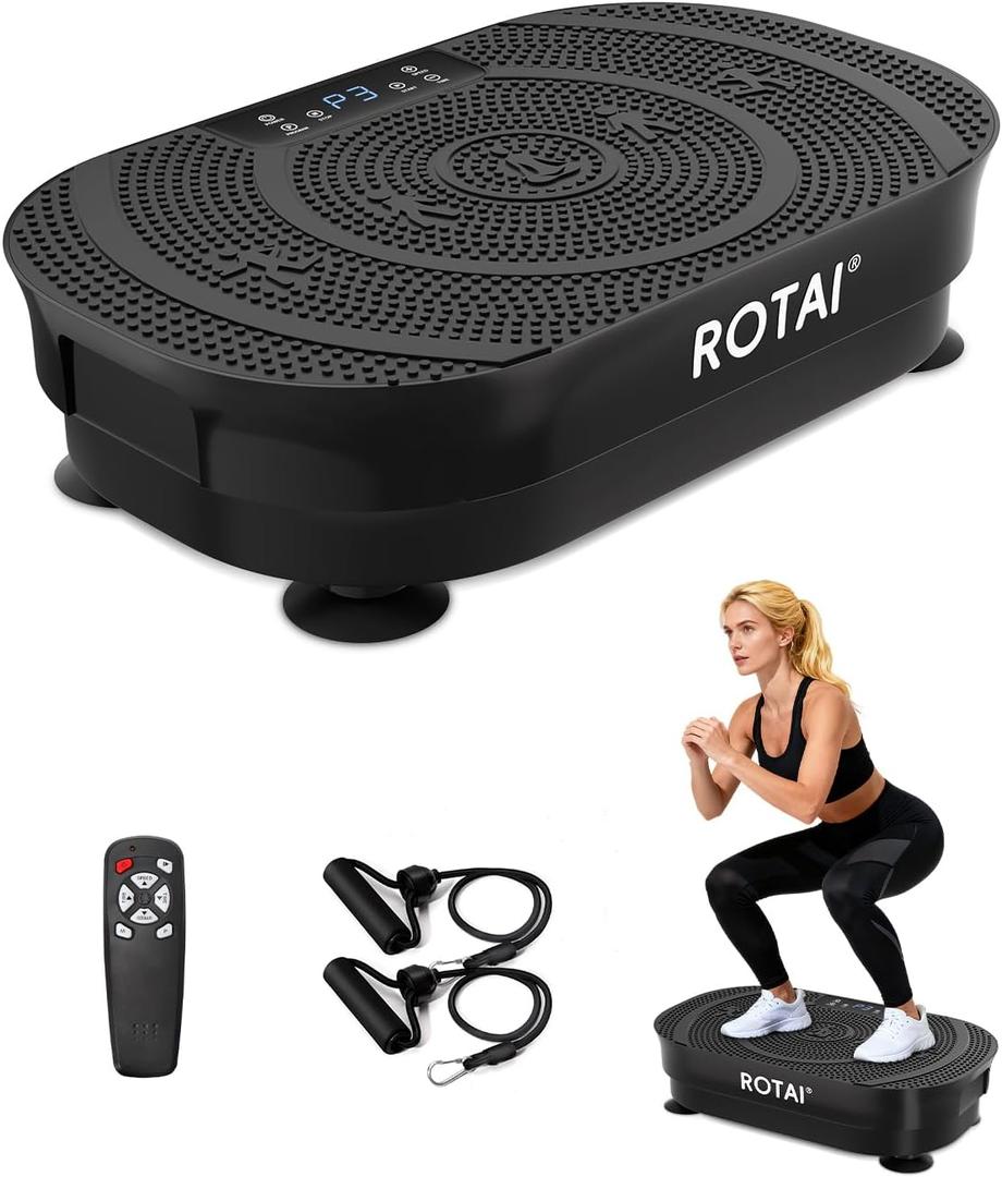 Vibration Plate Exercise Machine- Full Body Workout Equipment Fitness Platform for Weight Loss, Lymphatic Drainage & Fat Burning Adjustable Mode Shake Plate for Women Men Black
