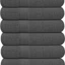 KAHAF COLLECTION 6 Pack Bath Towels Set (27 x 54 Inches) 100% Ring Spun Cotton, Lightweight, Quick Dry, Highly Absorbent Towels (Grey, (27x54) Inches)
