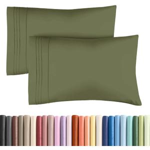 King Pillow Cases Set of 2 - Ultra Soft Hotel Quality Pillowcase Covers - Comfy, Cozy & Wrinkle Free - Shrinkage, Stain & Fade Resistant - Machine Washable Pillow Protectors - 2 Piece Set - Sage Green