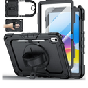 Case for iPad (A16) 11th Generation 11 Inch (2025), Ubearkk for iPad 10th Generation 10.9 inch 2022 case with Screen Protector, 360 Degree Rotating Stand/Adjustable Shoulder Strap/Pencil Holder, Blac