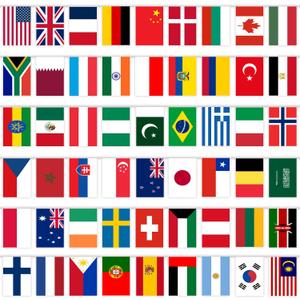 Flag Banner for Beer Olympics Decorations, Flag Bunting for Special Olympics Party Decorations, 50 Countries Bunting Flags, 50 ft/15 m, International Flags for School, Office, Stadium Decor