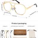 AMOMOMA Retro Aviator Reading Glasses for Women Men, Blue Light Blocking Womens Computer Readers Retro Metal Frame AM6170US