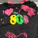 I Love The 80's Disco Outfits Costume Accessories for Women Shoulder Top Headband Earring Necklace for Halloween Party