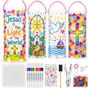 Cinrobiye 12 Set 2026 Illumination Station Vbs Crafts Christian Lantern Craft Kit with LED Light Jesus is the Light of the World DIY Suncatcher Lantern Set for Holiday Church Sunday School Activities