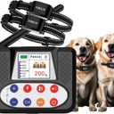 Wireless Dog Fence System, Electric Fence with Big LCD Color Screen, Portable Wireless Pet Fence with Remote Training Collar, Dog Perimeter Fence, Adjustable Suitable for All Dogs