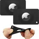 7 x 2Pack Airtag Holder Wallet Card,Slim Air tag Card,Airtags Card Case for Wallet,Purse,Handbag,Clutch,Backpack,Pocket,(Black, Airtag Not Included)