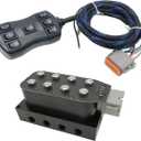 4 Corner Solenoid Valve Air Rid Manifold for 4 Air Bag Suspension System with 10 Feet 7-Switch Wired Remoted Controller Ports (3/8 NPT Ports)