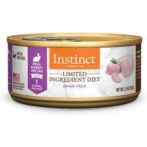 Instinct Limited Ingredient Diet, Natural Wet Cat Food, Grain Free Recipe - Real Rabbit, 5.5 Ounce (Pack of 12) BBD September 2028