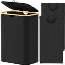 SpaceAid Double Laundry Hamper 2 Section with Lid and Removable Laundry Bags, 160L Clothes Basket with Bamboo Handles, Large Collapsible Hamper for Bedroom, Bathroom, Dorm, Laundry Room - Black