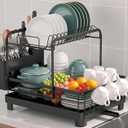 Runnatal 2-Tier Dish Drying Rack, Large Dish Drainers for Kitchen Counter