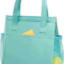 Fmeida Insulated Lunch Bag Women, 6.75L Small Lunch Bags with Multiple Pockets, Reusable Thermal Cooler Tote for Work, Office, Picnic, Travel | Hook and Loop Closure, Mint Blue