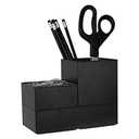 Bostitch Office Konnect Desk Organizer Accessory Tray & Storage Cup Bundle, Stacks for Desktop Storage,Makeup Organization, Black, Pack of 2