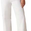 Women's Straight Leg Jeans Tummy Control Trendy High Waisted Stretchy Casual Denim Pants Baggy Trousers (Medium, White)