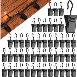 Gisafai Christmas Shingles Light Clips Asphalt Roof Light Clips Mini Gutters Hooks for Hanging Christmas Outdoor Decoration, Electroplated Iron(Black,100 Pcs)