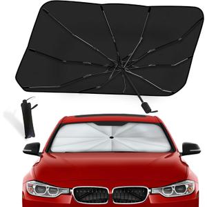 EcoNour Car Umbrella Windshield Sun Shade | Foldable UV Blocker Sun Shade | Polarized Car Sun Visor for SUV, Sedan, Truck | Umbrella Sun Shade Cover for Front Baby Window Shades (X-Large)