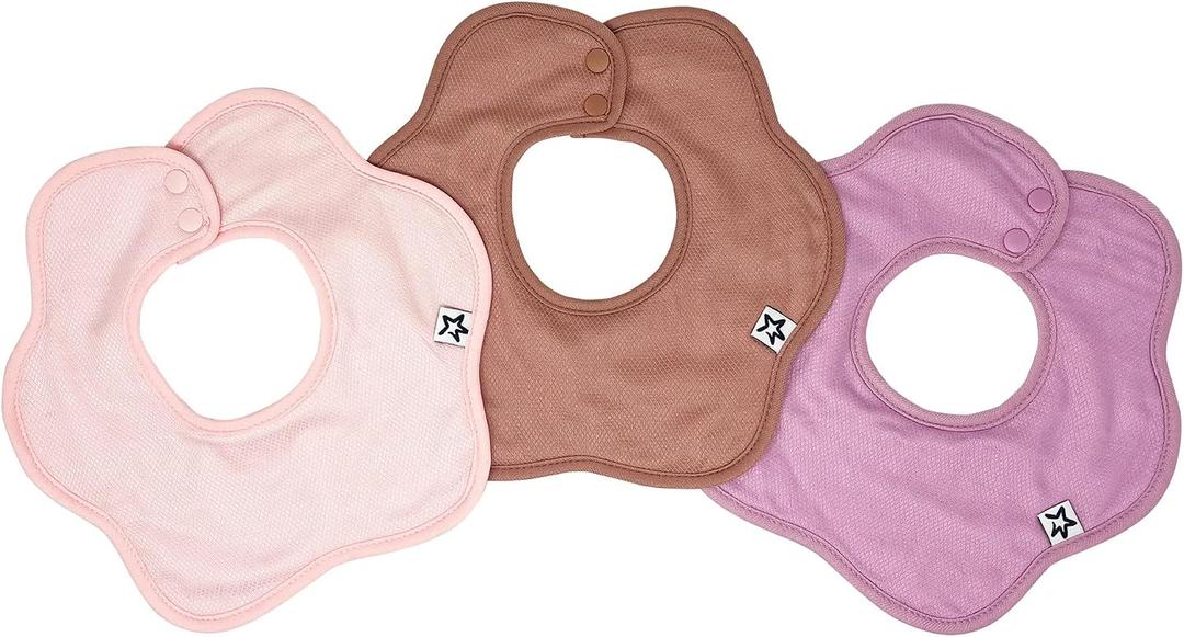 Tiny Twinkle Roundabout Drool Bibs 3 Pack - 360 Rotating Water Resistant and Absorbent Teething Baby Bibs