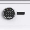 Home Safe with Digital Keypad Safe box, Anti-Pry Design, Alarm, White, 9.84D x 13.78W x 9.84H