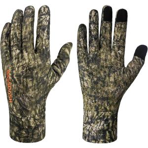 BASSDASH Mens Camo Hunting Gloves UPF 50+ Lightweight Touchscreen Gloves for Warm Weather Fishing Hiking Outdoor Activities