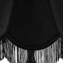 GO&SO Black Silk Bell Lamp Shades Petal Edge Braid with Black Fringe Trim, 6"x13"x10.6"(Spider), Classic Scalloped Lamps Shade Hand Crafted, Replacement Lamp Shades for Table,Floor Lamps,Easy Assembly