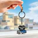2 x Drive Safe Keychain for Dad-I Love you Dad Gifts from Daughter Son Wife, Key Chain Gifts Idea for Daddy Father’s Day, Christmas, Birthday with Gift Box and Note Card