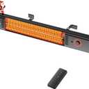 Patio Heater for Outdoor Use 1500W, 8H Timer, Waterproof, Infrared Electric Wall-Mounted Patio Heater, 8 Levels Heating for Garage Backyard Black