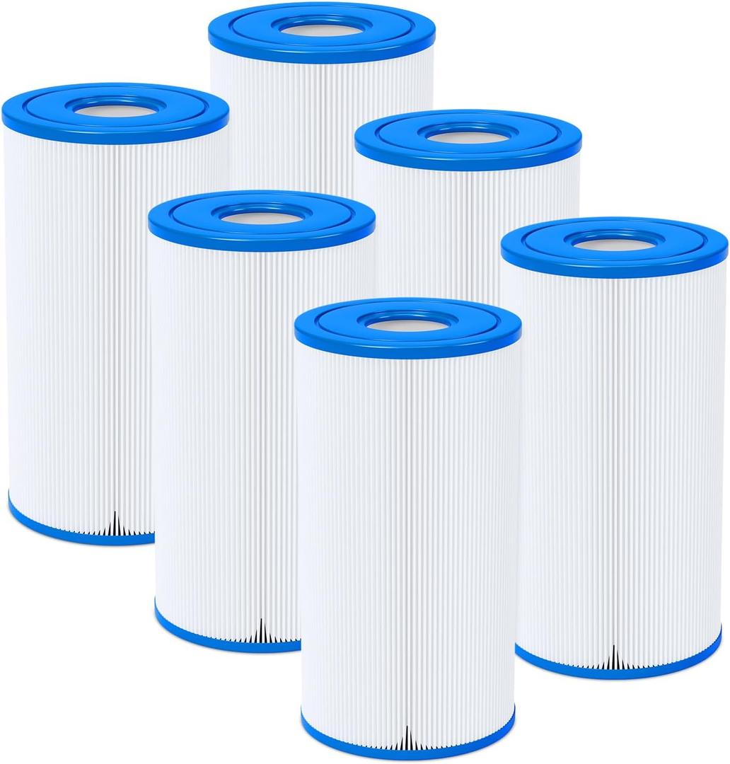 Fil-fresh Type A or C Pool Filters Cartridge Compatible with Intex Krystal Clear 530/1000/1500 GPH Filter Pump, Replaces Intex Type A or C, 29000E, 6-Pack