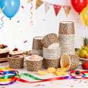 Zhehao 60 Pcs Leopard Print Ice Cream Disposable Dessert Paper Cups 9 oz Cheetah Print Bowls Snack Cups for Ice Cream Party Birthday Baby Shower Supplies