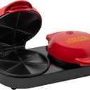 Nostalgia Taco Tuesday Double Street Taco Quesadilla Maker  Two Side-By-Side 5 Inch 6 Wedge Cooking Surface for Beef, Steak, Chicken, Bean, Veggie, and Cheese Street Taco-Sized Quesadillas - Red