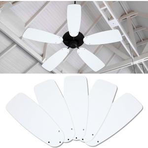 5 Pack Replacement Fan Blades for 42"/52" Ceiling Fan Waterproof Blades Replacement for Broken Substitution Replacing Summer(White)