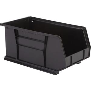 Hudson Exchange 15" x 8" x 7" Plastic Stackable Storage Bin and Hanging Container (Black, 1 Pack)