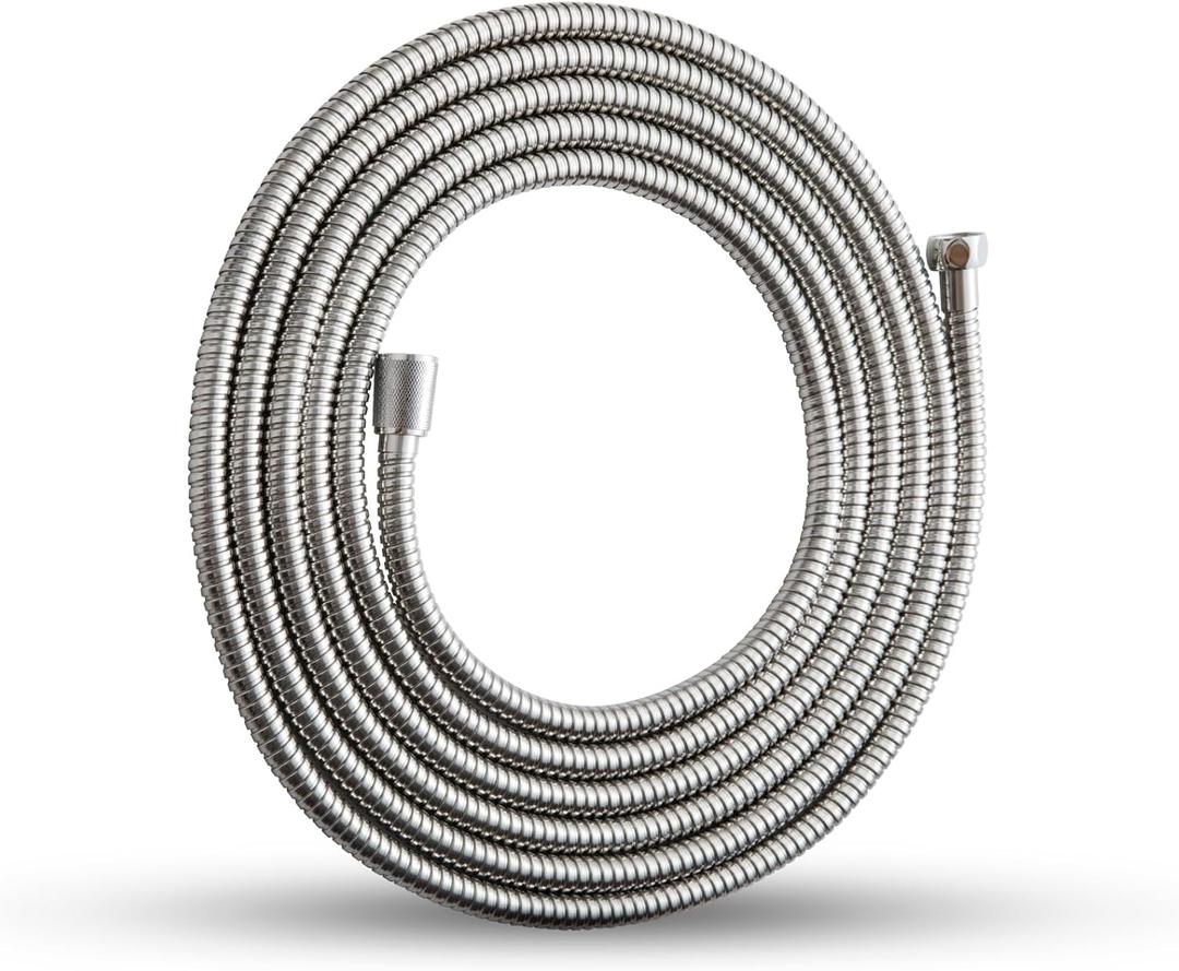 OFFO Shower Hose, 236 in Kink Free Stainless Steel Extra Long Shower Hose Replacement, Flexible Handheld Shower Head Hose Extension for Pet Bathing Cleaning, Nickel Gray