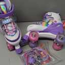 SULIFEEL Rainbow Unicorn 4 Size Adjustable Light up Roller Skates for Girls Boys for Kids (Medium - Big Kid)