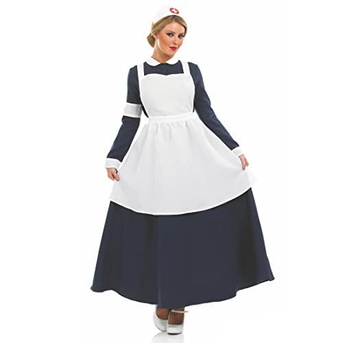 fun shack Florence Nightingale Costume, Civil War Nurse Outfit, Vintage Nurse Uniform, Classic Medic Apron for Women, Large
