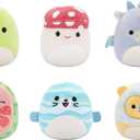 Squishmallows Original Micromallows 6-Pack  Danny Dinosaur, Dane Dragon, Malcolm Mushroom, Lena Guava Fruit, Leonard Lion, Noah Seal (Squad 1)
