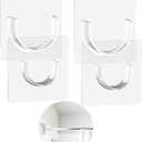4 x 4 Pack Shower Curtain Rod Holder for Wall, Waterproof Shower Rod Holder with Strong Adhesive, Tension Curtain Rod Bracket No Drilling,Transparent(Rod Not Included)