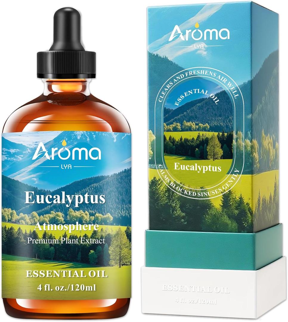 Eucalyptus Essential Oil with Premium Gift Box - Thieves Oil Essential Oils for Diffusers, Aromatherapy Oils - 4 Fl Oz 100% Pure Natural - Essential Oil Set - Gifts for Women
