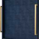 Large Navy Blue Decorative Tray for Ottoman,Stylish Rectangle Coffee Table Tray with Handles,Versatile Serving Tray for Living Room and Home Decor (20" x 20" x 3")