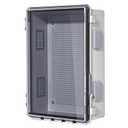ABS Electrical Junction Box, Ventilated Design, Cable Grommets, IP65 Waterproof Enclosure, Indoor/Outdoor Use with Mounting Panel. (Clear Cover, 15.7"x11.8"x7.1")