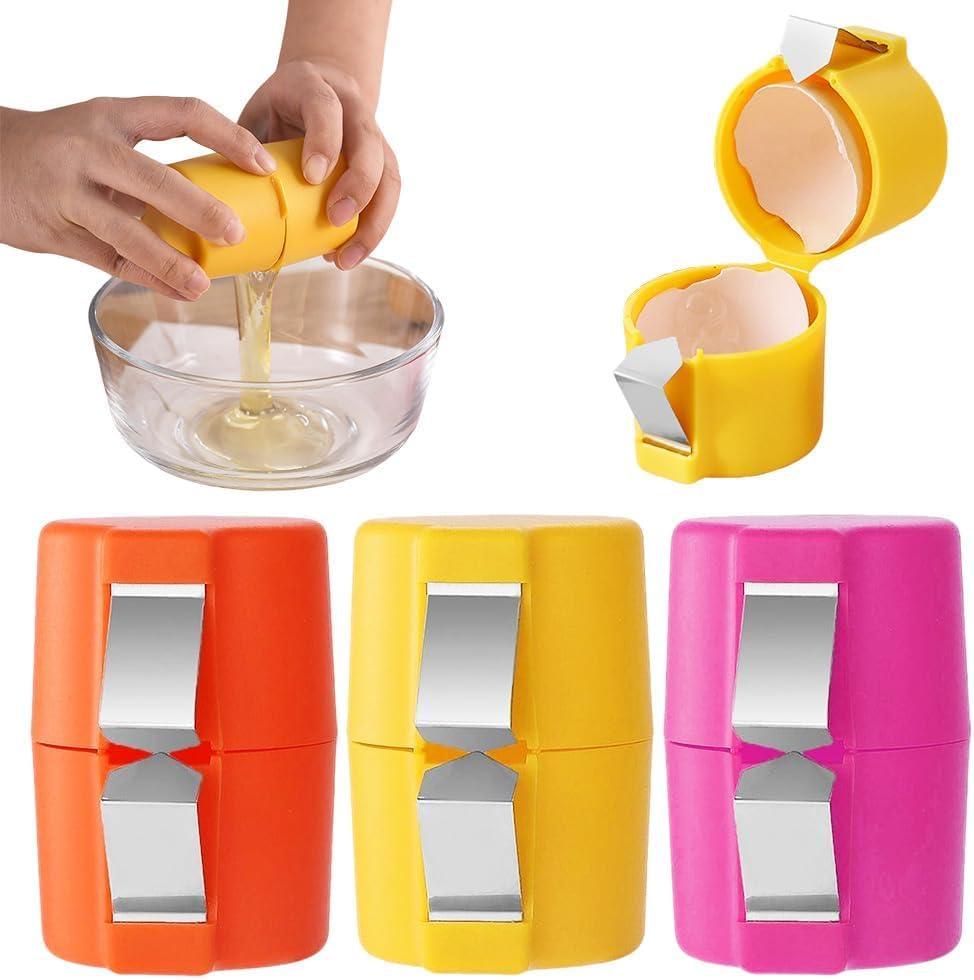3 PCS Egg Shell Opener, Egg Separator for Raw Eggs, Handheld Eggs Breaker, Multifunctional Egg Cutter Tool, Egg Cracker and Separator for Home Kitchen Gadgets