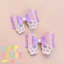 4 Pcs Easter Hair Clips Bow Hair Accessories Cute Rabbit Glitter Sparkly Hair Barrettes Holiday Headdress Hairpin for Girls Women Kids Party Cosplay Prezzie