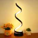 Modern Spiral Table Lamp, Dimmable Table Lamps for Bedroom, 12W LED Desk Lamps for Living Room, 3 Colors 10 Brightness Bedside Lamps Nightstand Lamp Desk Light for Nightstand, Office - Black