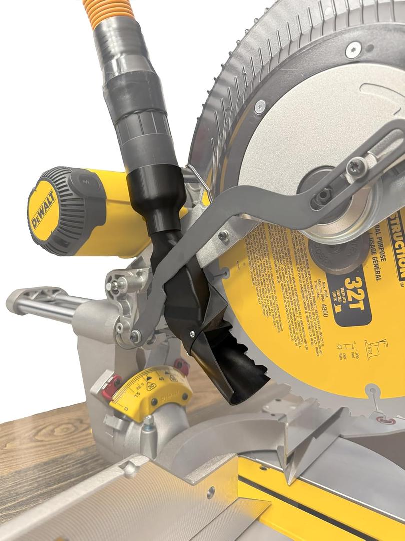 Improved Dust Collection Port for DeWalt DWS779 & DWS780 Miter Saws - Virtually No Mess 
