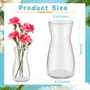 Thenshop 16 Pcs 8'' Tall Clear Glass Flower Vase Wide Mouth Crystal Glass Boho Decorative for Centerpieces Bulk Tall Vase for Flower Bouquets Rustic Home Decor Wedding Housewarming Gift (Clear)